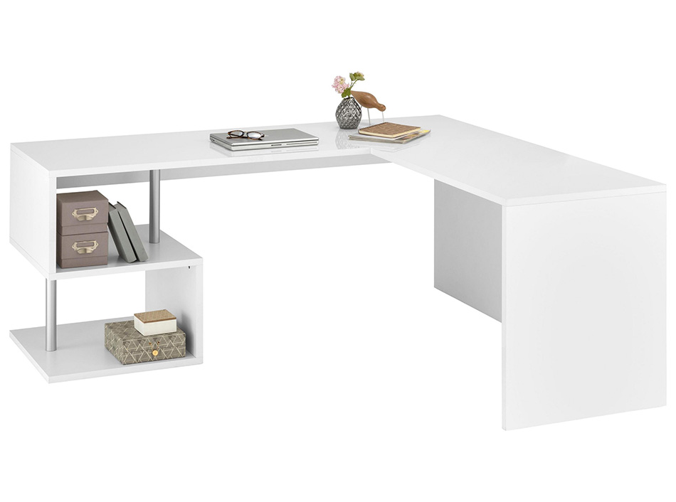 Modern Corner Wood Office Desk Essential