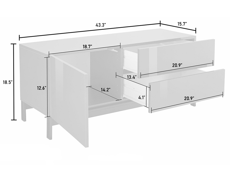 Contemporary TV Stand Moris 43 | Made in Italy - MIG Furniture