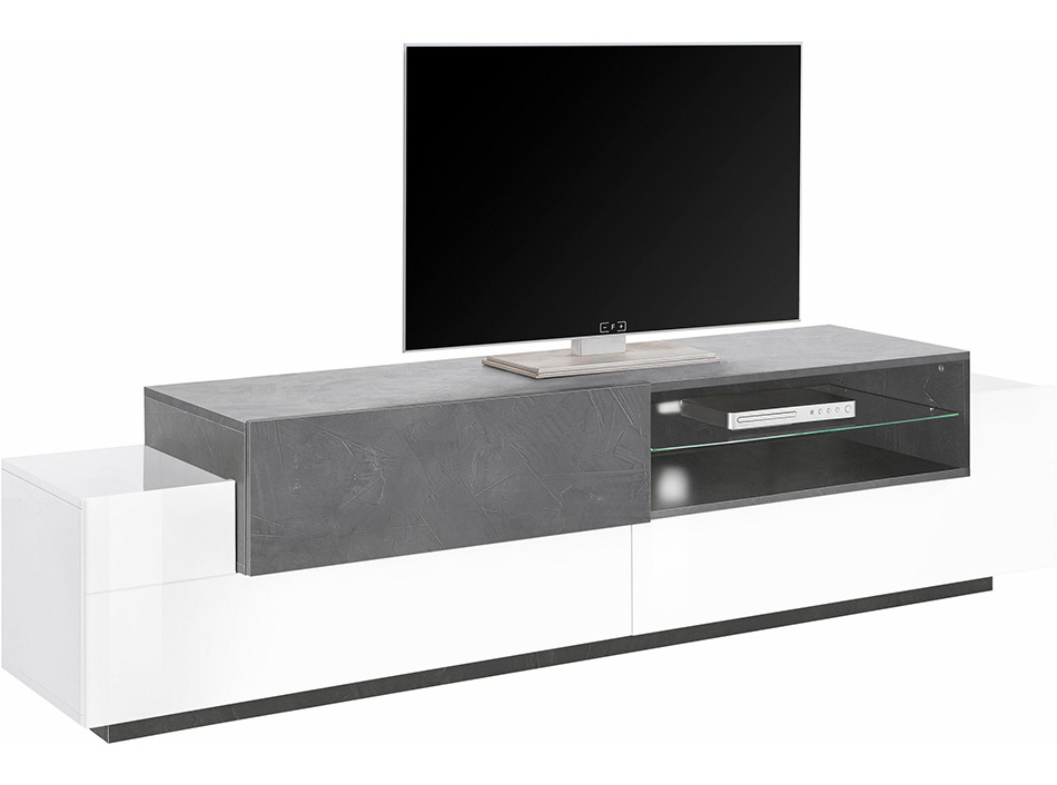 White Gloss Modern TV Stand Azimut 79O | Italy