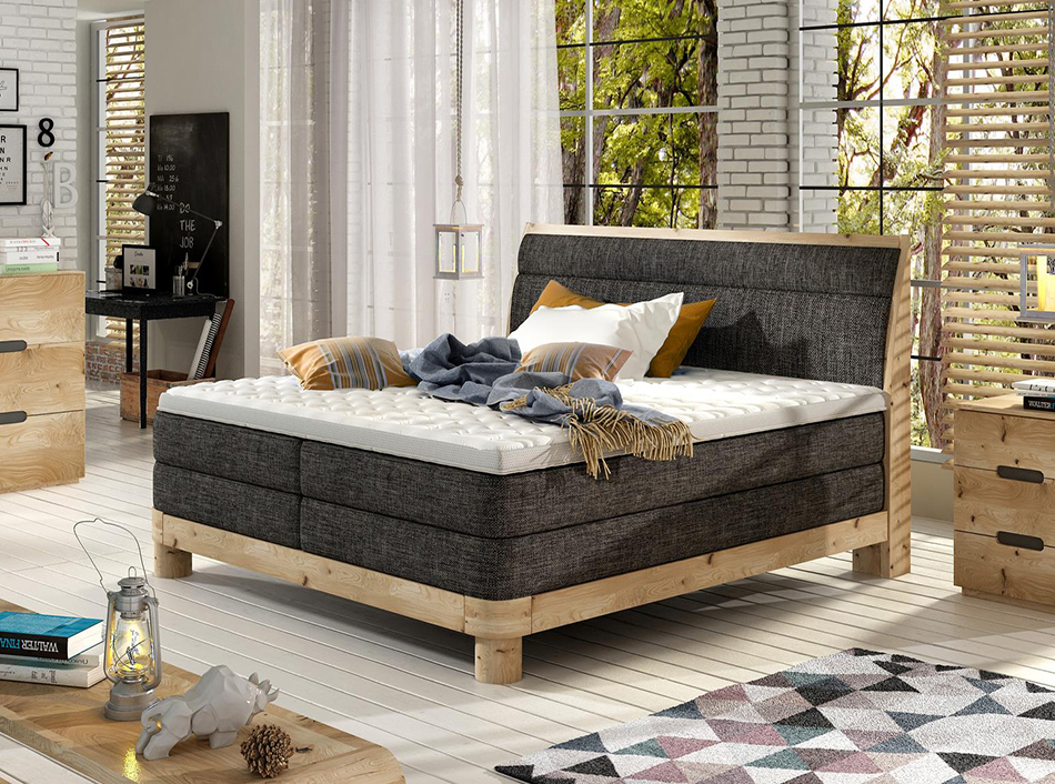 Graceful Wooden Box Spring Bed Donna