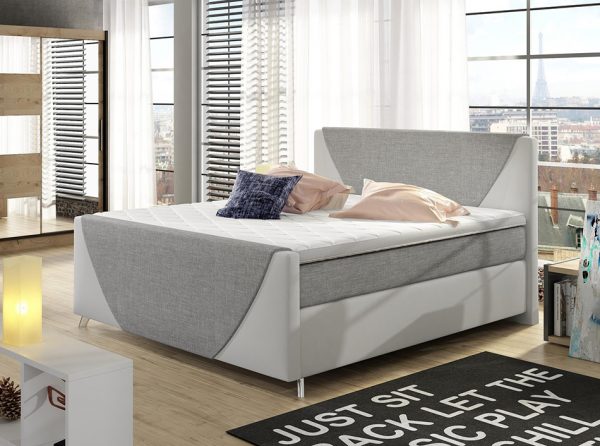 Modern Upholstered Box Spring Bed Velvet