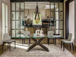 Calliope Modern Dining Table by Tonin Casa glass