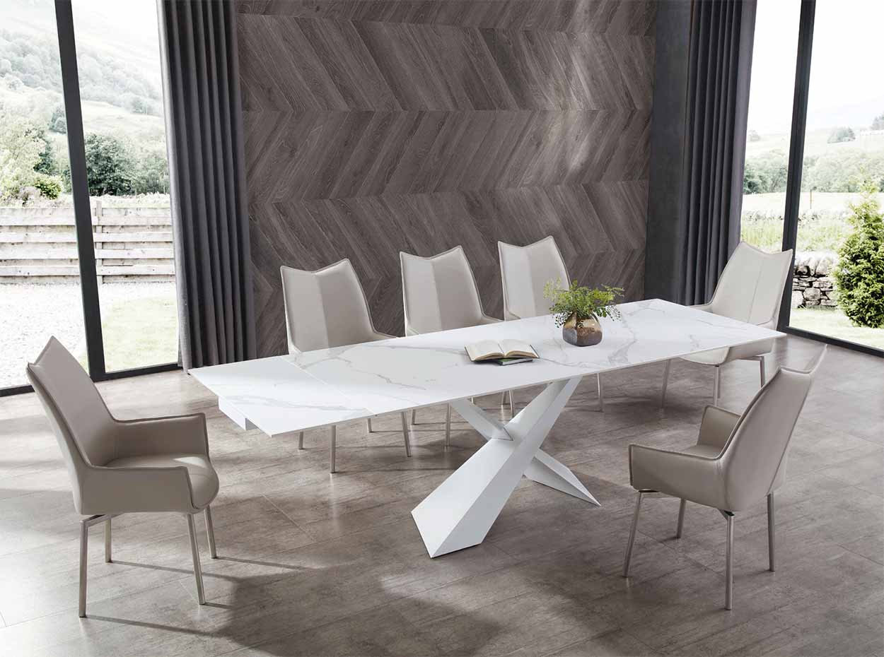 Extendable Ceramic Marble Dining Table 9113 ESF - Furniture