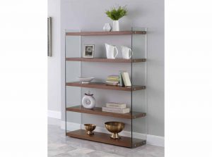 Bookcase 74101 by Chintaly walnut single