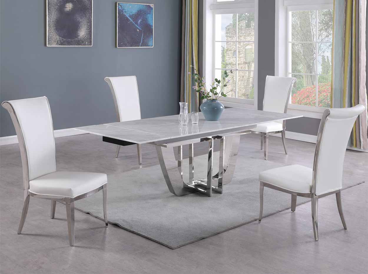 Joy Carrara Marble Dining Table by Chintaly - MIG Furniture