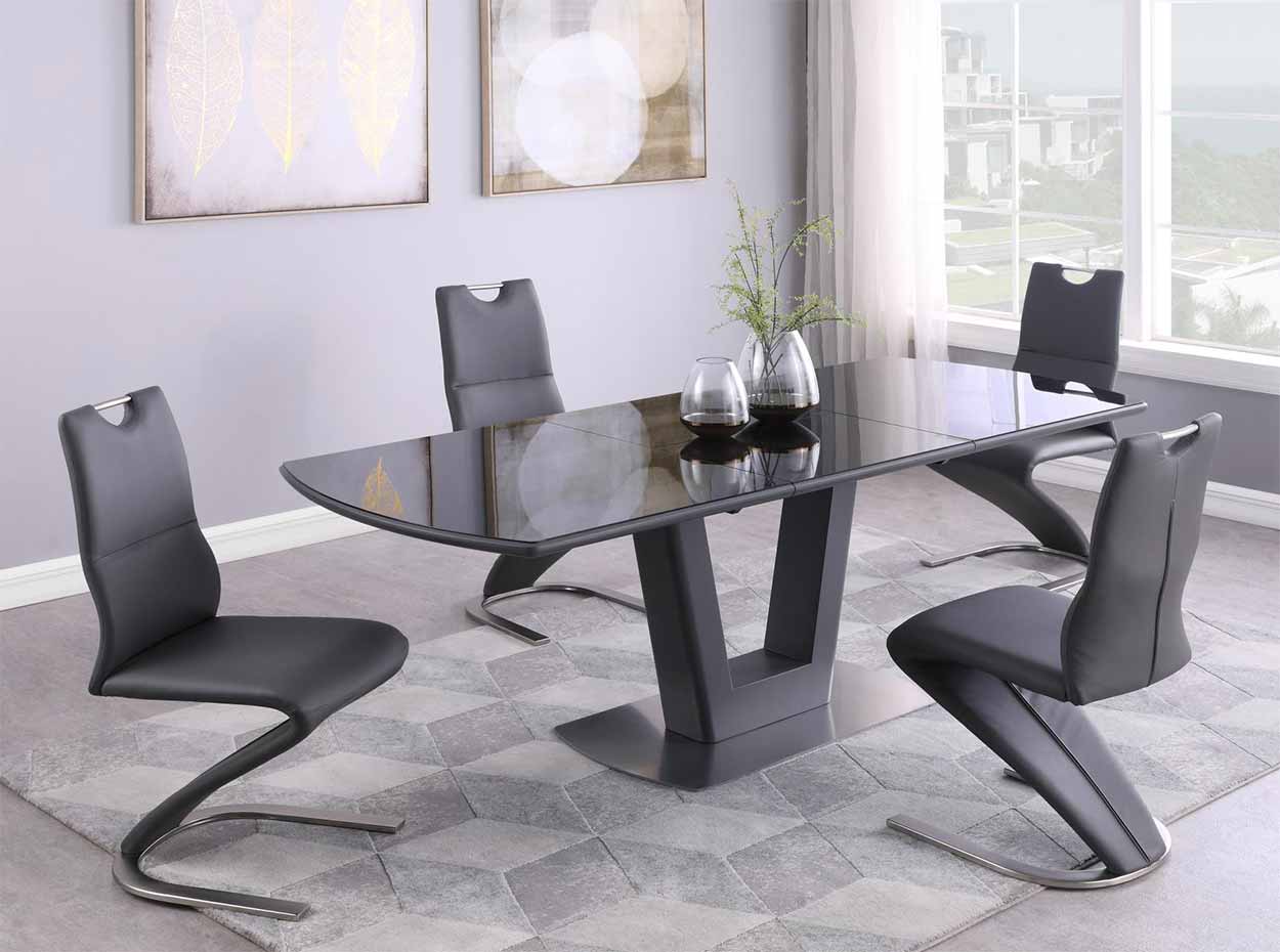 Imported slate simple modern carbon steel rotating deformation dining table  retractable folding dining table