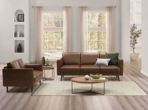 Desrezza leather sofa fabric sectional chaise by natuzzi editions vintage brown