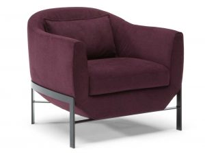 Poli C196 fabric leather modern by natuzzi editions armchair violet