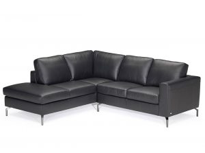 Solievo b845 leather sectional recliner by natuzzi editions black