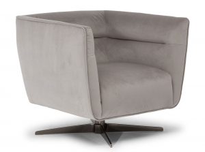Spiritoza c117 leather fabric swivel chair by natuzzi editions gray