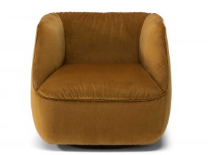 Wally C195 fabric leather modern by natuzzi editions armchair yellow front