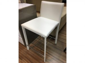 01 Contemporary White Counter Chair in Leatherette 0