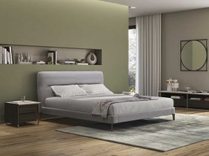 Cut LE05 leather fabric bed modern by natuzzi editions modern upholstered main