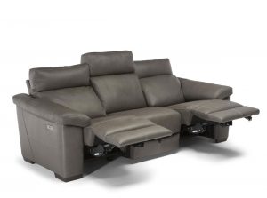 Estremo c126 recliner by fabric leather natuzzi edition sofa steel gray stock quick ship