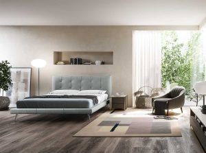 Galattico LE03 leather fabric bed modern by natuzzi editions modern upholstered main