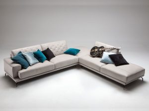 Gerba nicoline modern Sectional Sofa Italy white corner decorative