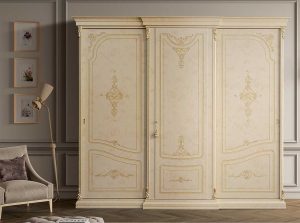 Ginevra Classic bedroom by Mobil PIU Italy dresser wardrobe 3 door base