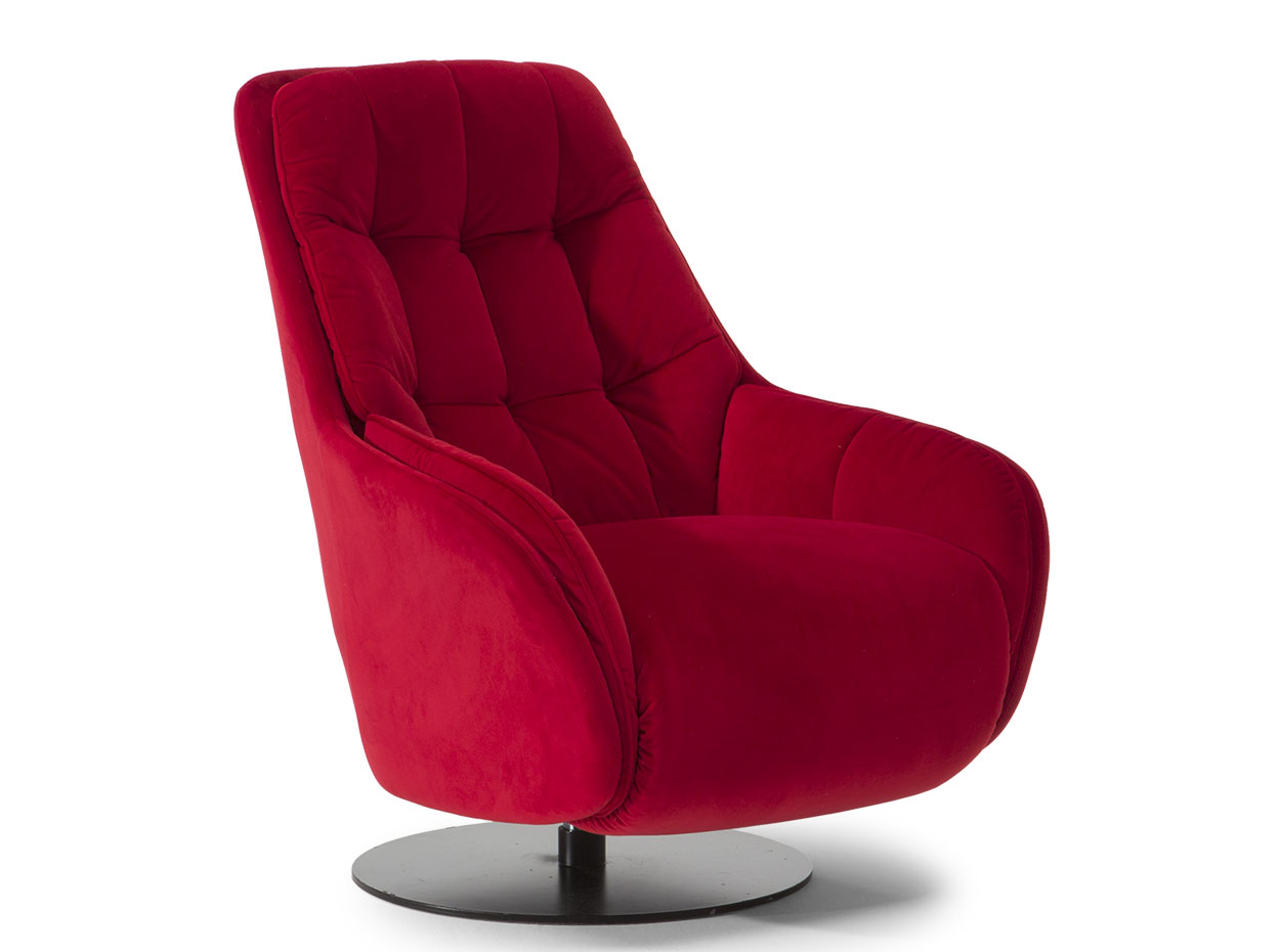 Levante C244 leather fabric armchair recliner by natuzzi editions modern red