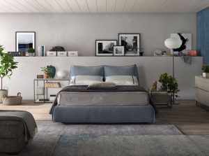 Lunare LE00 leather fabric bed storage by natuzzi editions modern upholstered