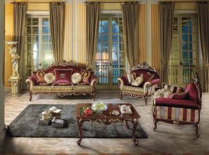 Madame Royale Opera sofa set by Mobil PIU Italy red