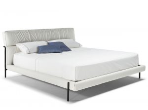 Morfeo LE06 leather fabric bed modern by natuzzi editions modern upholstered main