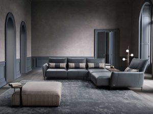 Nova nicoline modern Sectional Sofa Italy leather double chaise