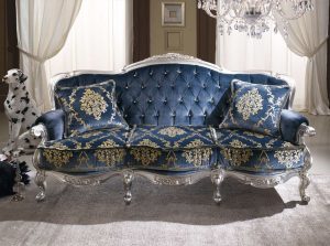 REgina Classic sofa by MobilPIU Italy gold front