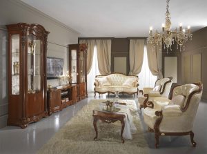 Regina Classic sofa by MobilPIU Italy salloto walnut