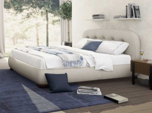 Stone LE04 leather fabric bed modern by natuzzi editions modern upholstered main