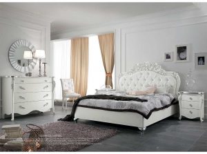 Viola Ivory bedroom by Mobil PIU Italy upholstered headboard main