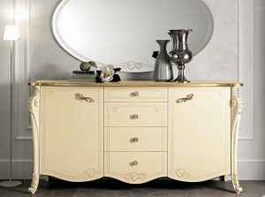 Viola Ivory dining table by Mobil PIU Italy buffet