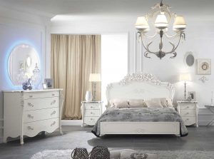 Viola white bedroom by Mobil PIU Italy bed