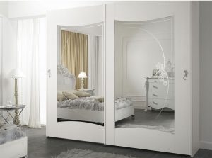 Viola white bedroom by Mobil PIU Italy wardrobe