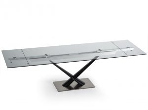 Arcadio modern extandable dining table by naos italy glass