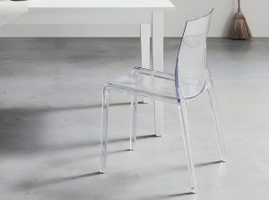 Ariel Transparent Acrylic Dining Chair by maronese italy lac