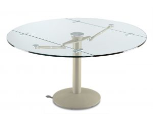 Atlante Round modern dining table by naos italy platigold