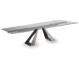 Diapason modern extandable dining table by naos italy glass