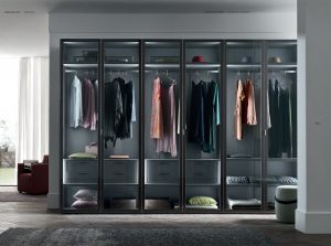 Glax DM110 Modern Wardrobe by Maronese Italy glass front