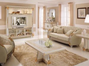 Libery Classic Sofa by Arredoclassic Italy golden wall unit