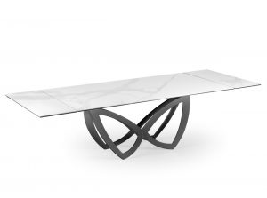 Par par modern dining table by naos italy white marble