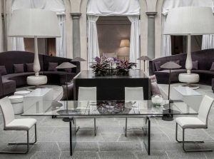 Quazar modern dining table by naos italy front