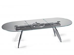 Quazar modern dining table by naos italy glass