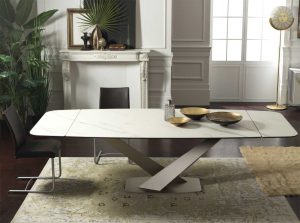 Zaus modern dining table by naos italy white