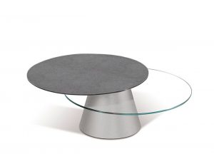 Girotondo modern coffee table by Naos Italy gray