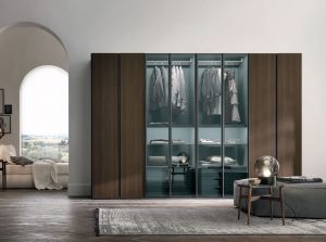 Metropolis Modern Italian Wardrobe by Tomasella dark knotted