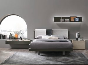 Nikki modern italian bed by Tomasella balck
