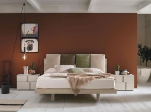 Nikki modern italian bed by Tomasella beige