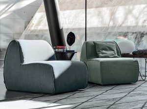 Soft Modern Italian ottoman by Tomasella
