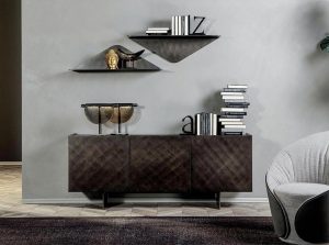 Coated Modern Sideboard Buffet by Tonin Casa Italy black