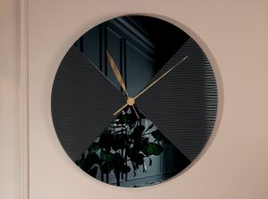 Era Ora modern Clock Mirror by tonin casa Italy black